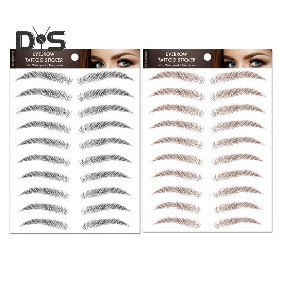 2 листа водонепроницаемых наклеек для татуировок бровей, натуральные поддельные брови, аксессуары для макияжа для женщин и девочек