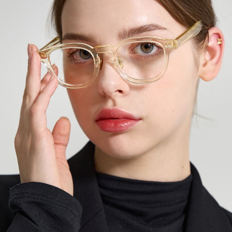 RECLOW RECLOW LAND TEMPLE NO.3 BEIGE Acetate Glasses