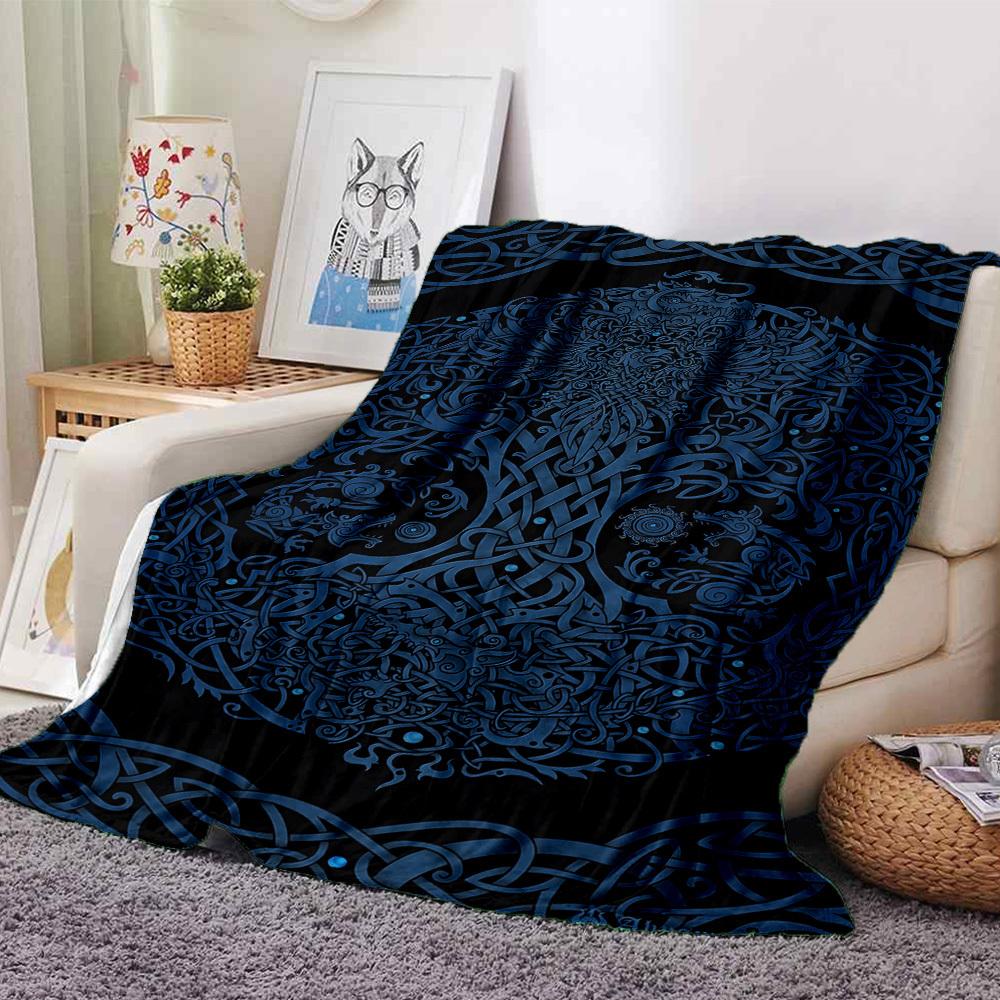 1pc Celtic Knotwork Throw Blanket Soft Flannel, Cozy All Season Polyester Perfect for Home, Office