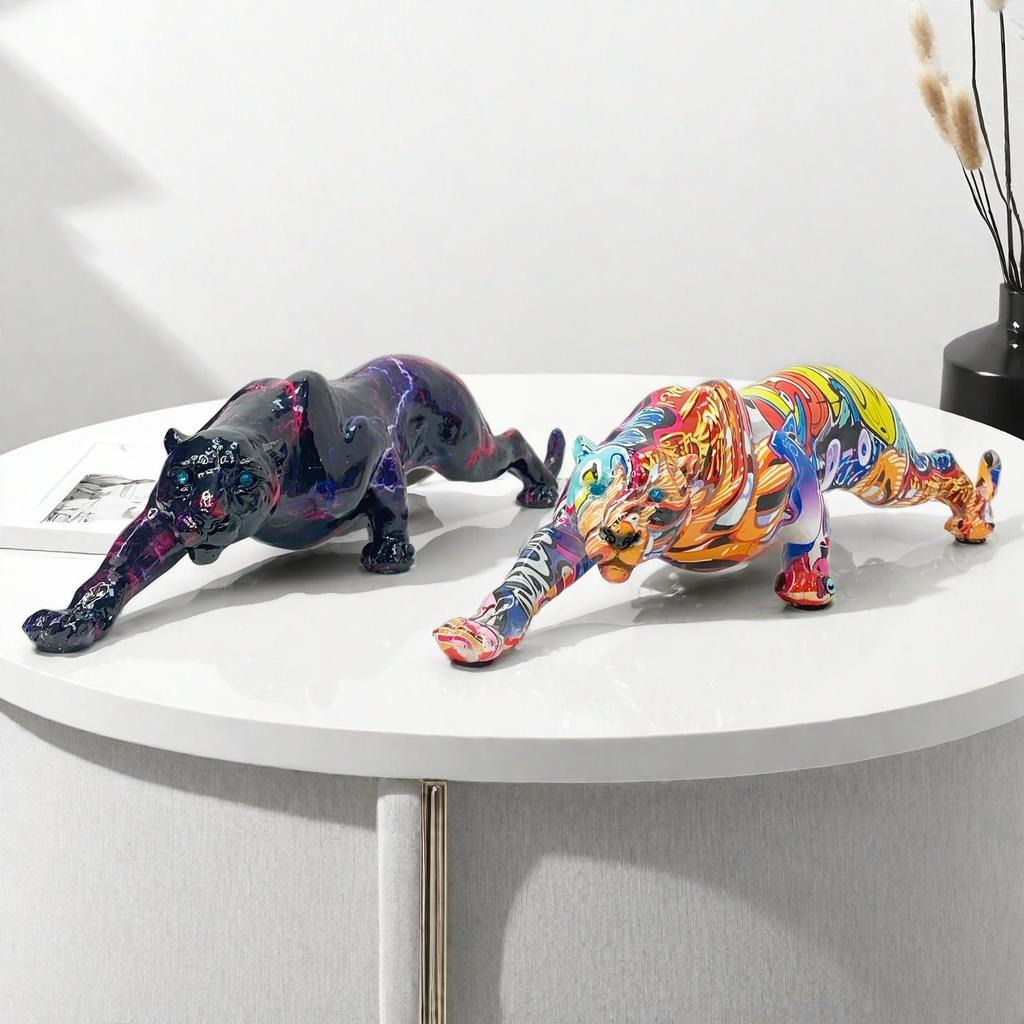 Творческие поделки из смолы Леопардовые украшения Домашний офис Винный шкаф Украшения Красочные украшения жираф