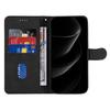 For iPhone 17 Pro Max Wallet Case Leather Phone Cover Stand with Curved Line Design
