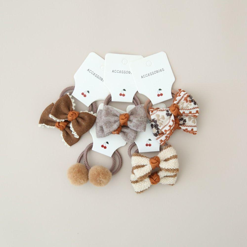 10 шт. детские резинки для волос для девочек банты милые банты цветочный головной убор модная эластичная резинка