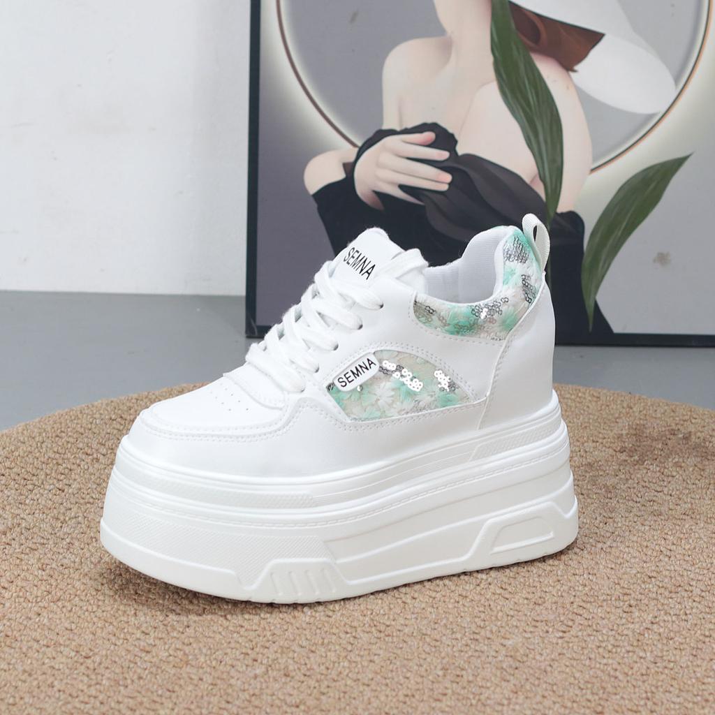 Fashion 10CM Autumn Women Platform Sneakers Casual Outdoor Skateboard Comfortable Lace Up New Autumn Sneaker Running Sports Shoe Female