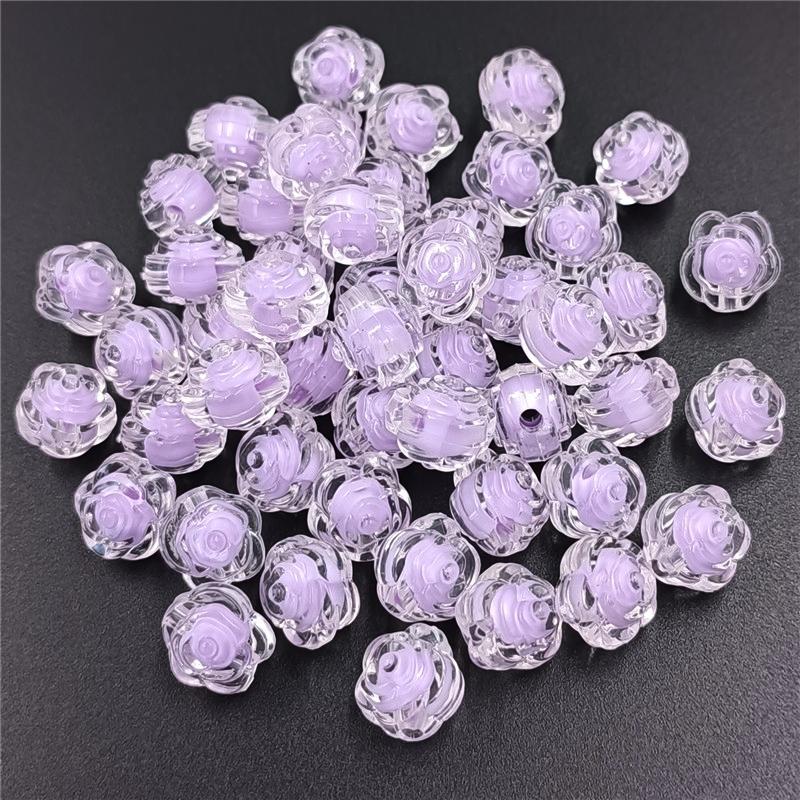 Multicolor Sandwich Rose Flower Beads Creative 11mm for Bracelet Necklace Making Handmade Material Pendants Transparent Matte DIY Jewelry Accessories