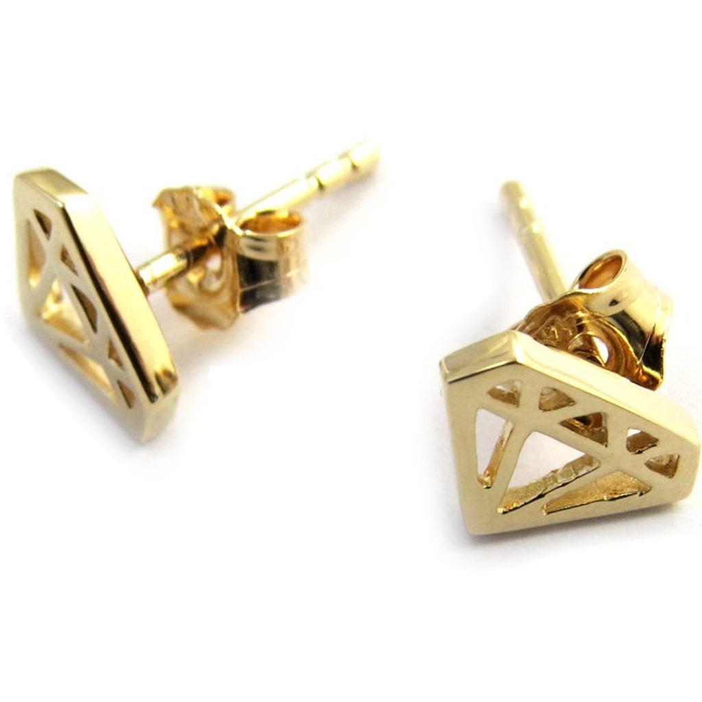 Les Trésors De Lily [N3042] - Позолоченные серьги «Бриллианты» - 8x6 мм