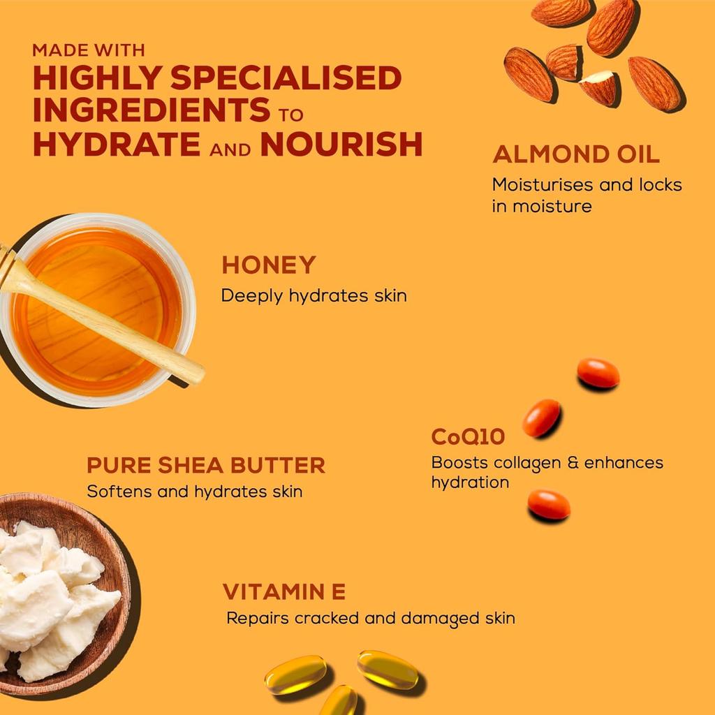 JOY Honey & Almonds Ultimate Nourishing Body Milk Lotion 400ml Pack of 1 With Shea Butter Vitamin E