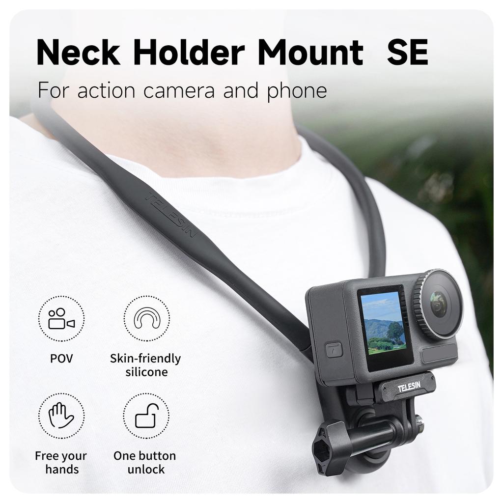 POV Neck Mount Necklace Holder Adapter Video Chest Shoulder Body Strap Attachment for Hero 11 10 9 8 7 Insta360