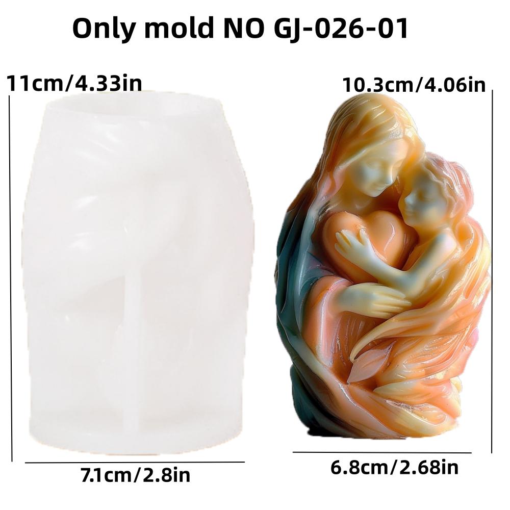 3D Дева Мария Богиня Обнимающая Мальчика Силиконовая Форма Подарок на День Матери День Благодарения Сердце Ангел Бетон Цемент Гипс Формы