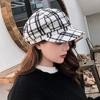 Винтажная мужская и женская осенне-зимняя клетчатая теплая беретная шляпа с широкими полями, восьмиугольная кепка