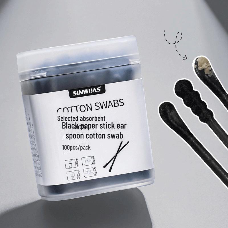 Multi-Color Double-Headed Spiral Cotton Swab Pack for Makeup Removal
