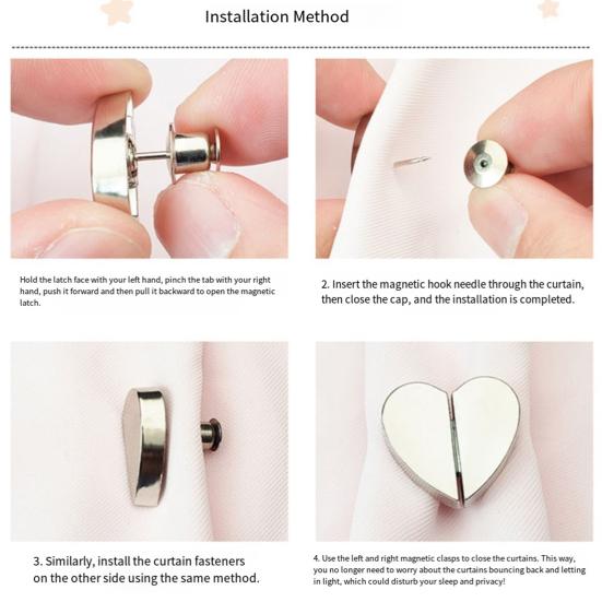 2/4/12/20 шт. Магнитные зажимы для штор в форме сердец, предотвращающие проникновение света, магнитные держатели для штор из прочного сплава, утяжелители для тонких штор