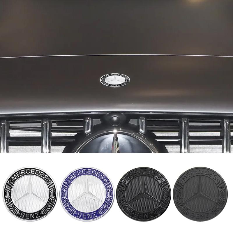 OFK3 1Pcs 57mm Car Front Hood Logo Badge Emblem Bonnet Accessory For Mercedes Benz AMG W204 W205 W212 W213 W221 W177 W246 GLA CLA GLC