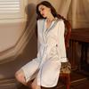 Ladies Hotel Sexy Cardigan Nightgown High-end Light Luxury Imitation Silk Fabric Pajamas Loungewear