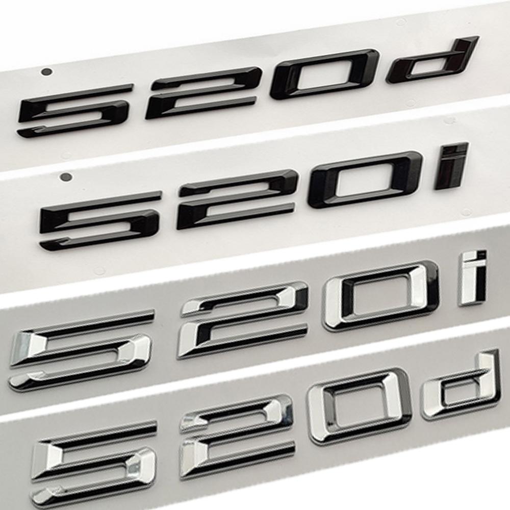 3D ABS Letters For Cars Trunk Logo Badge Sticker For BMW E60 E39 F10 F11 E61 F07 G30 520i 520d Logo Adhesives Accessories