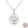 Real 925 Sterling Silver Tree of Life Pendant Necklaces Women Gold Heart Tree Necklace Sterling Silver Jewelry
