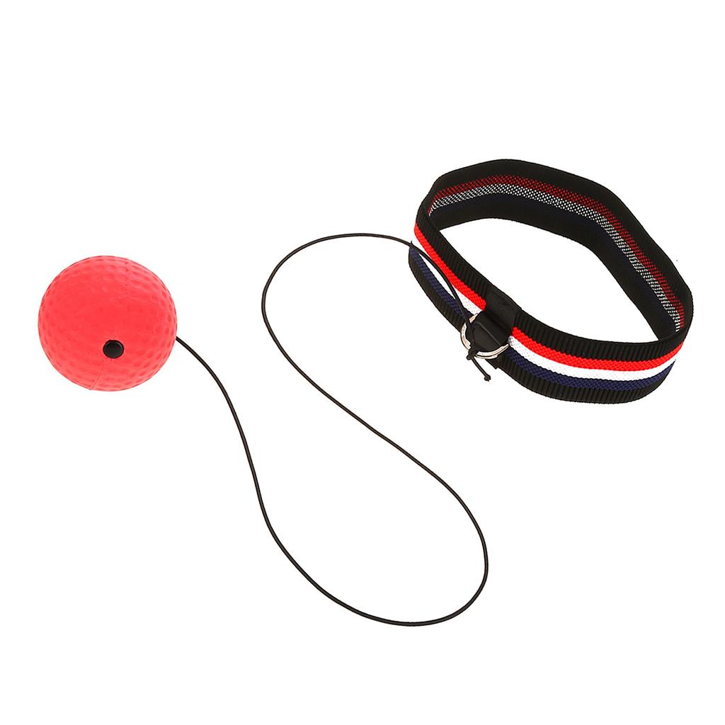 Боксерский мяч для тренировок с повязкой на голову для скоростных тренировок для взрослых (Красная повязка на голову)