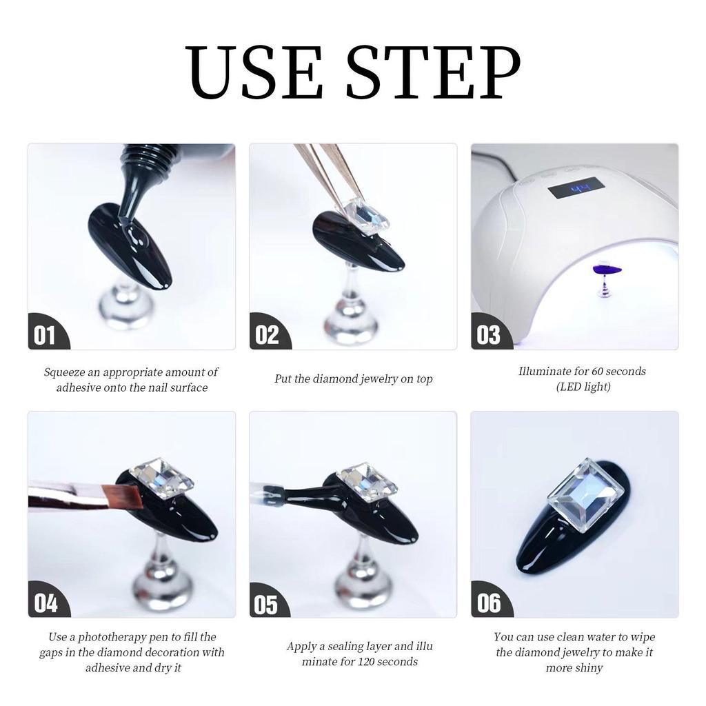 Не текучий прочный клей для нейл-арта для бриллиантов и металлических украшений