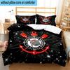 3pcs Sport Club Football Crest Printed Bedding Set Duvet Cover Closure Includes 1 Duvet Cover & 2 Pillowcases Bedding Sets Home Decor Gifts