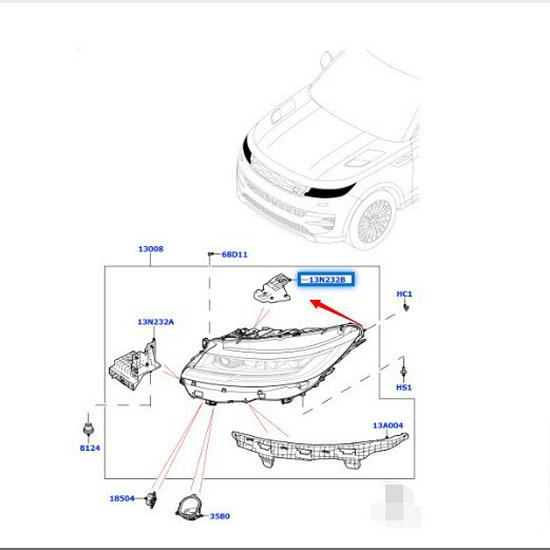 Кронштейн фары LR167181/LR167179 для Land Rover Range Rover Sport 2023