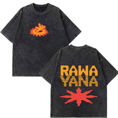 Rawayana ¿Donde Es El After? Tour 2026 Print Vintage Washed Tees Men Women Fashion Cotton Loose Casual Hip-hop Punk T Shirts
