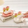 Creative Floral Soap Box Draining Non-Slip Soap Dish Bathroom Accessories Sea White Soap Holder For Home Bath