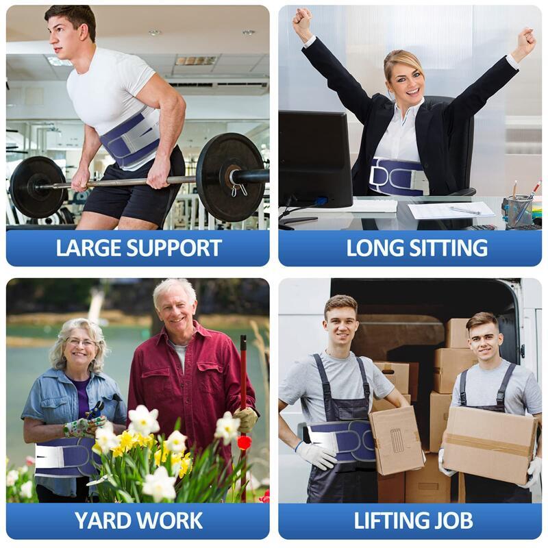 Бандаж для нижней части спины, женский и мужской поясничный поддерживающий пояс с 4 опорами, облегчение боли при ишиасе, сколиозе, грыже межпозвоночного диска