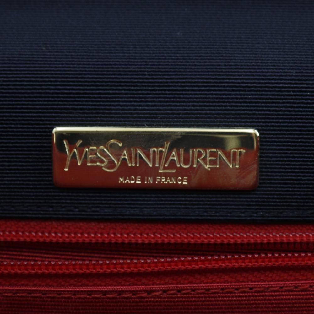 Yves Saint Laurent Сумка для вечеринки Сумка через плечо Клатч 2-в-1 черный хлопок Женская Б/у