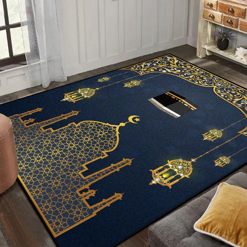 Ближневосточный резной молитвенный ковер фланелевый нескользящий коврик для молящихся коврик для колен мягкий машинная стирка домашняя гостиная украшение