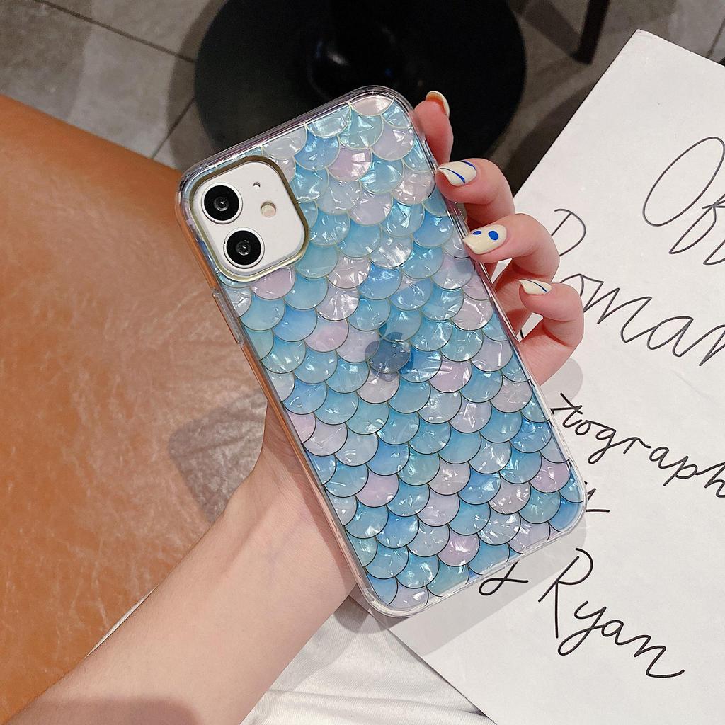 Чехол-чешуя русалки Mikalen с гальваническим покрытием для iPhone 14/13 Pro Max