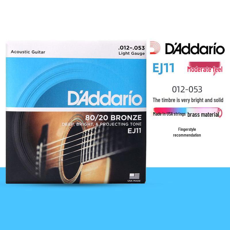 D'Addario EJ16 EZ920 Струны для фолк-гитары с покрытием из фосфорной бронзы, набор из 6 штук.