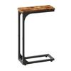 Narrow C-Shaped End Table Slim Couch Side Table Small Space Living Room Bedroom Rustic Slide Under Sofa Bed Skinny Snack TV Tray Table