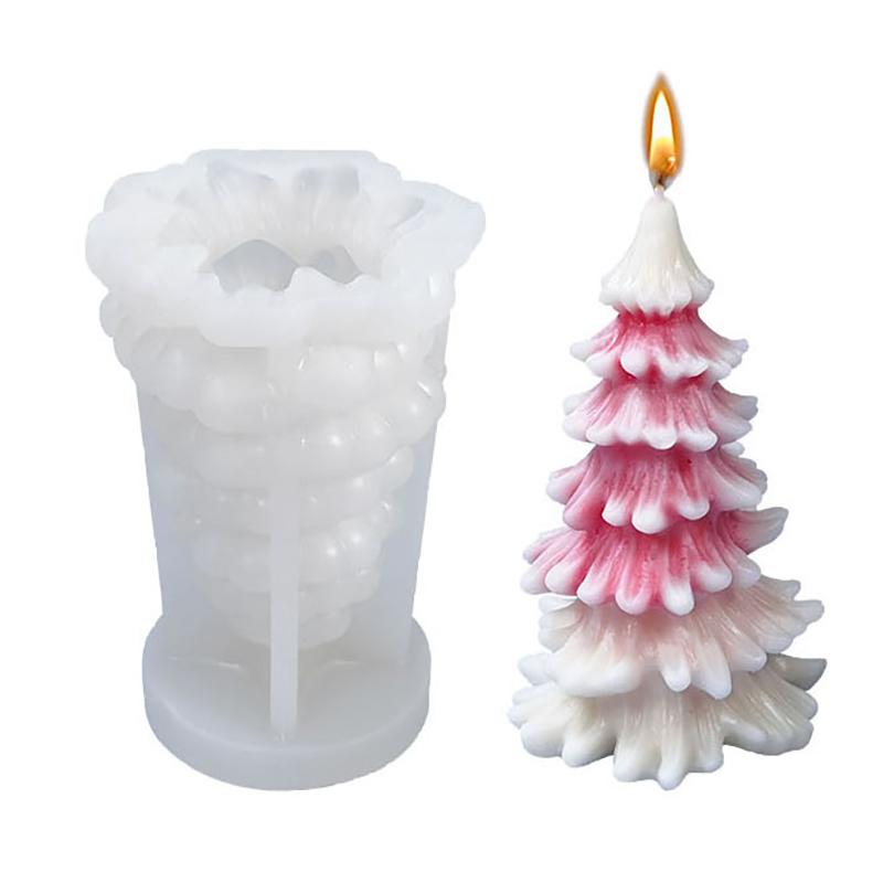Рождественская елка Шишка Силиконовая свеча Мыло Эпоксидная смола Восковая форма Силиконовые формы Рождественская елка Форма для свечи Смоляное мыло