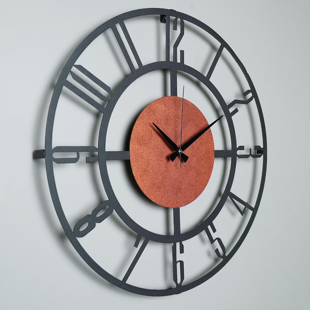 MUYIKA A Bunnela Silver, Red, Black Metal Color Wall Clock 50x50cm MDS-50