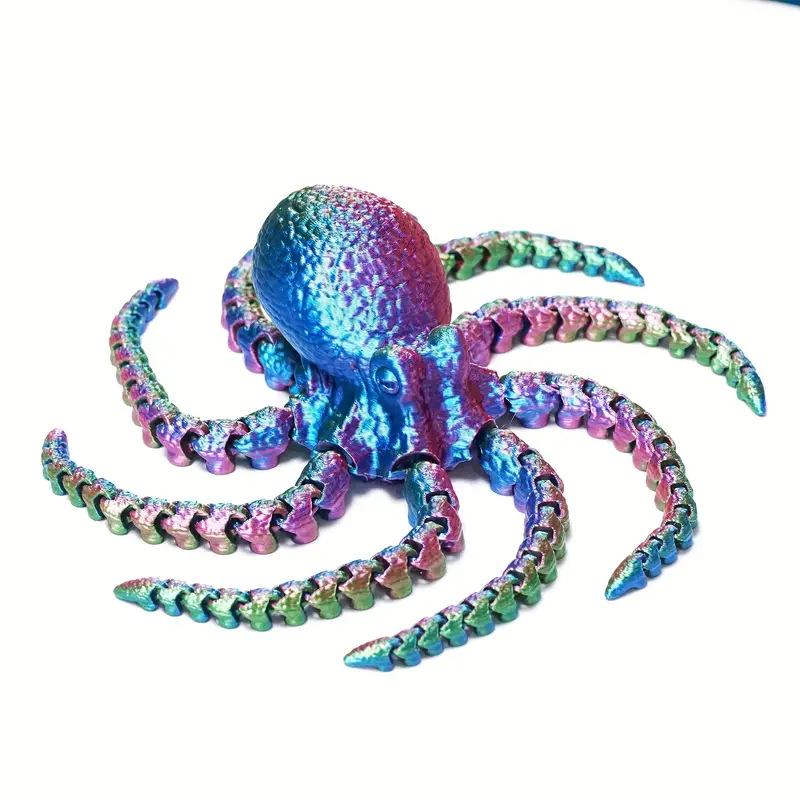 3D Printed Octopus Ornament Creative Animal Landscape Decorations Simulated Octopus Desktop Home Model Party Children's Gift