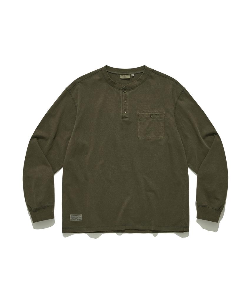 HELEMENT Dublin Henley Neck Long Sleeve Tee (Khaki)