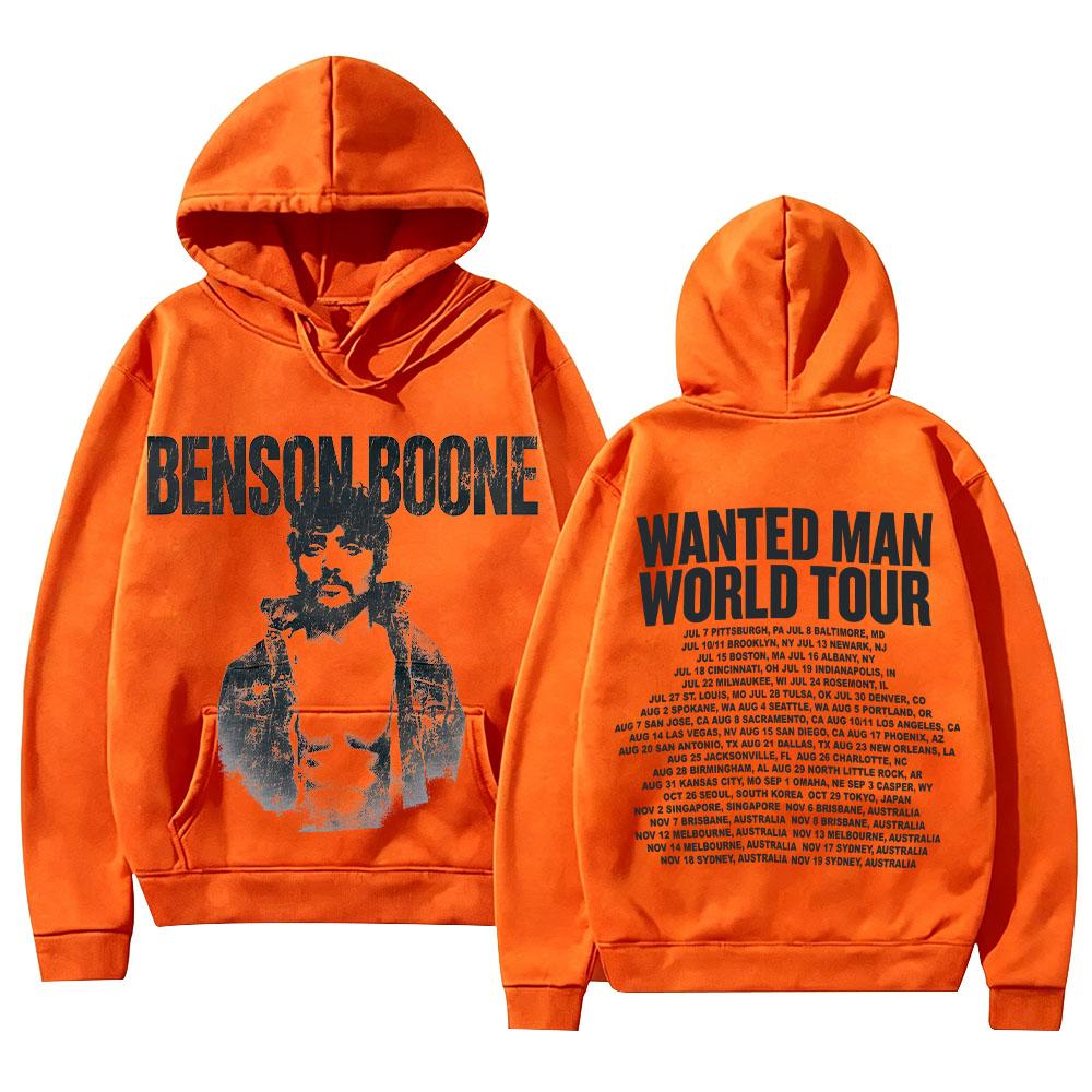 Benson Boone Merch Sweatshirts Wanted Man Ash Hoodie Fashion High Street Hoody Unisex Vintage Aesthetic Graphic Print Pullovers