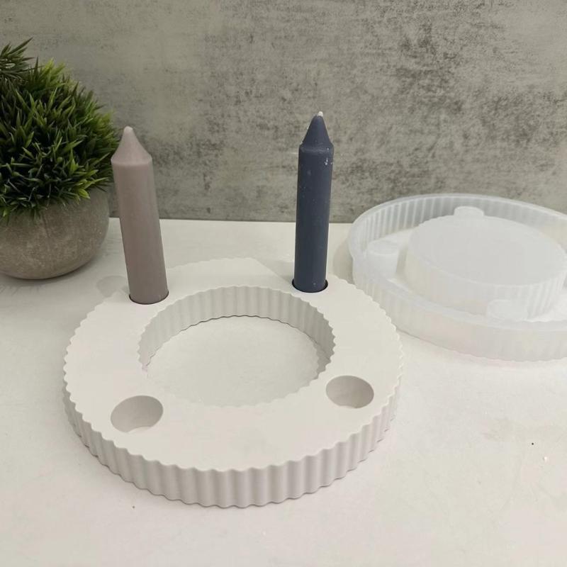 3D круглый подсвечник, силиконовая форма, эпоксидная смола, форма для подсвечника, гипсовая форма для подсвечника, форма для украшения дома