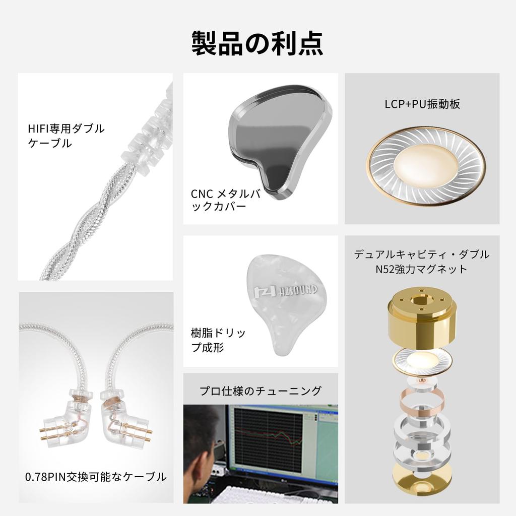 Yinyoo HZSOUND Bai Xue китайские наушники проводные наушники HIFI проводные наушники канального типа с сильной магнитной диафрагмой N52 эргономичный дизайн