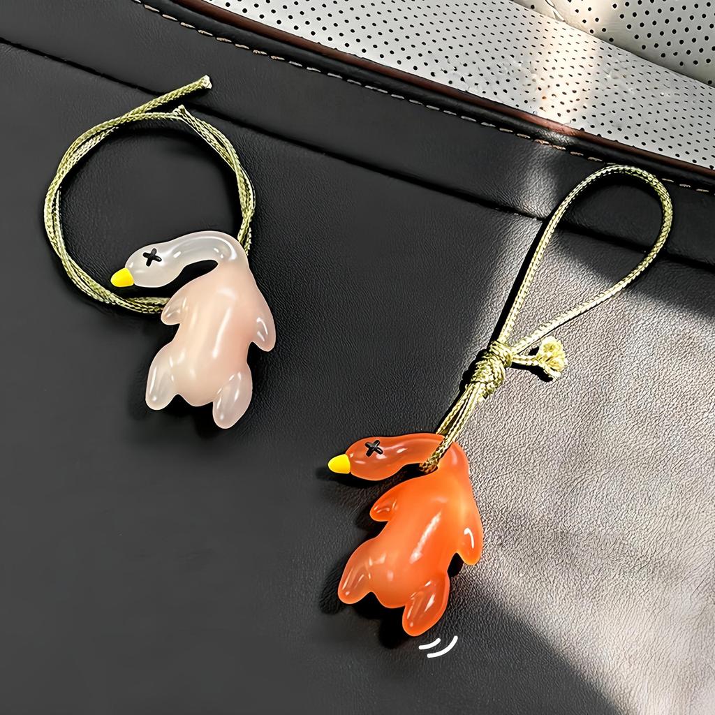 Color-Changing Duck 3D Roasted Chicken Car Keychain UV Sensor, Relaxing Decorative, Creative Birthday Present, Rope Self-Binding