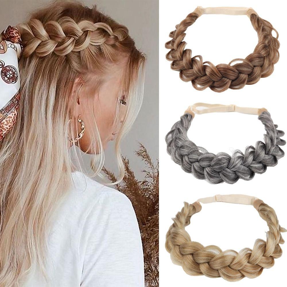 Stretchable Braided Hair Headband Adjustable Handmade Hair Band  Women