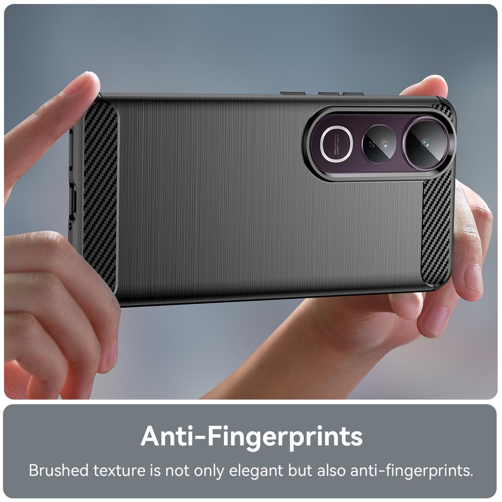 For vivo V50 Lite 5G/4G Case Protective Phone Cover Carbon Fiber Texture Brushed