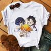 Футболка Kimetsu No Yaiba Kamado Nezuko с графическим принтом для женщин, эстетика Harajuku, белые топы, футболка 2021 года, женская футболка в японском стиле