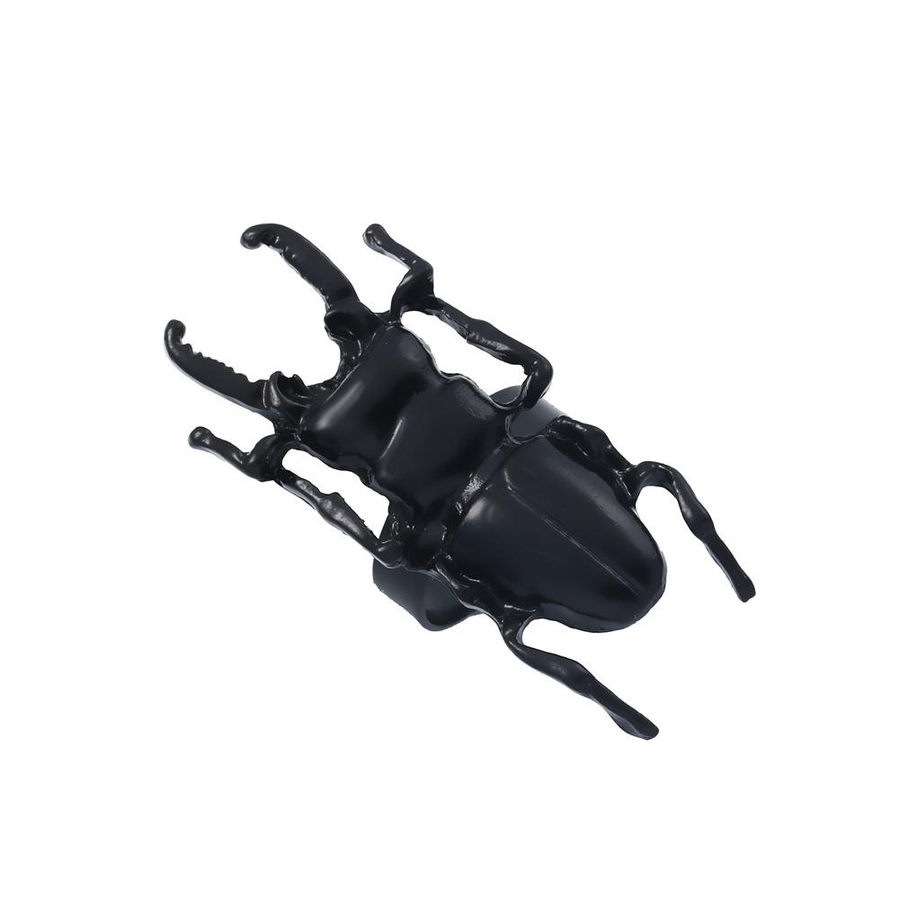 Creative Design Personality Exaggeration Animal Beetle Rings for Women Punk Style Cartoon Insect Rock Men Finger Jewelry Gift