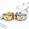 Claddagh Celtic Knot Ring 316L Stainless Steel Hand Holding Heart Crown Jewelry for Women Biker Style