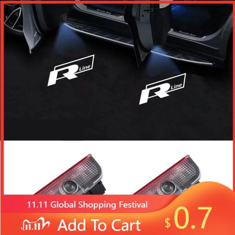 Для автомобиля VW Светодиодные огни приветствия на дверь автомобиля Проектор логотипа Аксессуары для Volkswagen Golf R Rline Tiguan Touareg Polo GTI CC Passat