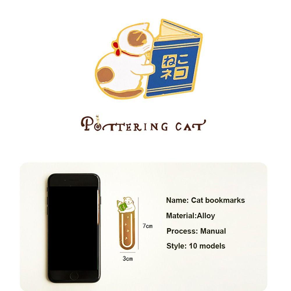 Закладка для книг Kawaii Reading Book Clip Cat Pagination Mark в японском стиле Metal Bookmark Gifts