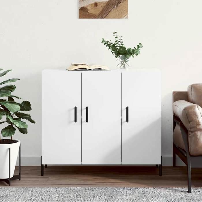Maison Exclusive - Buffet blanc 90x34x80 cm bois d'ingénierie