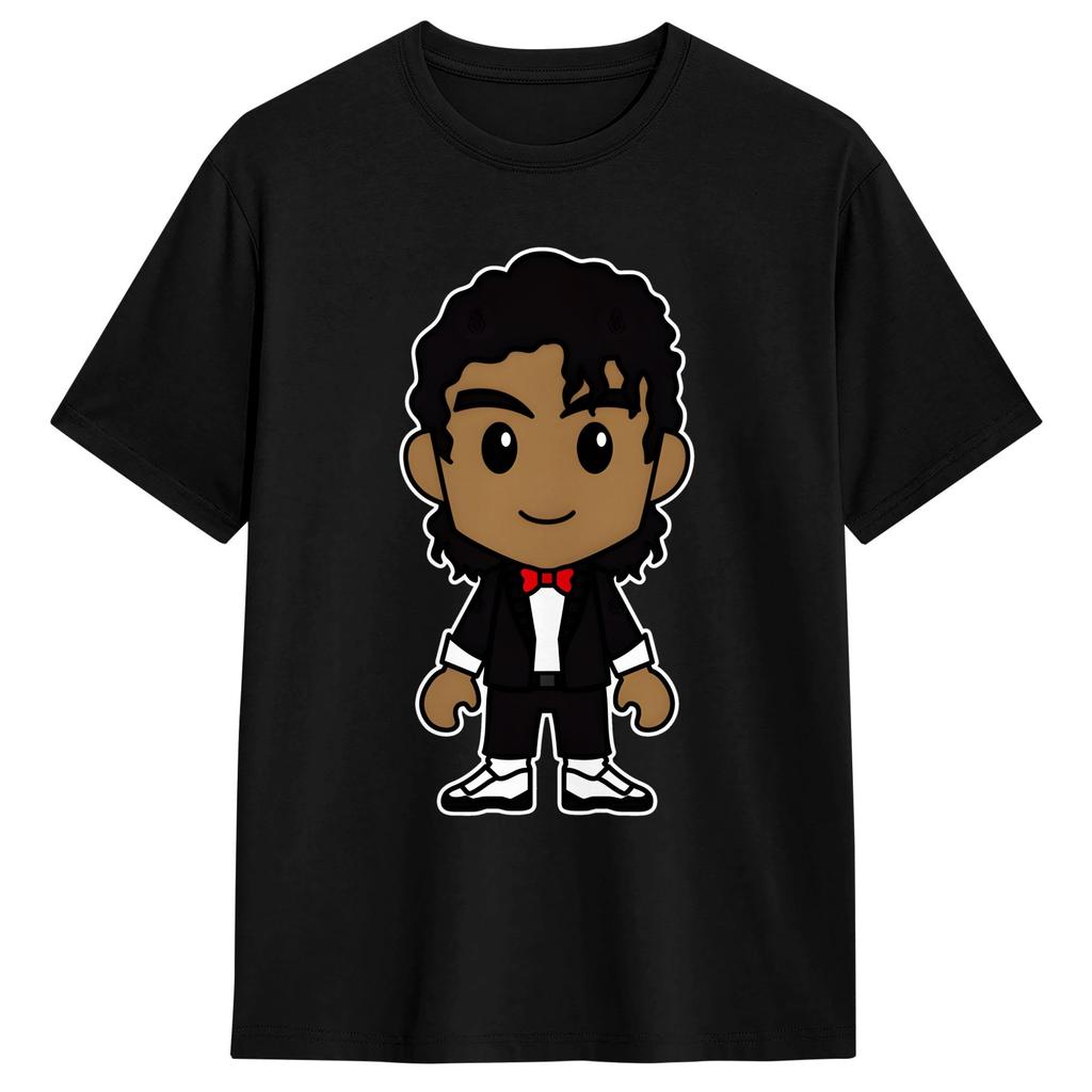 MMichael JJackson Чиби MJ Billie Футболка Харадзюку Футболки С Коротким Рукавом Y2K Базовые Топы Летние Хлопковые Большого Размера Топы