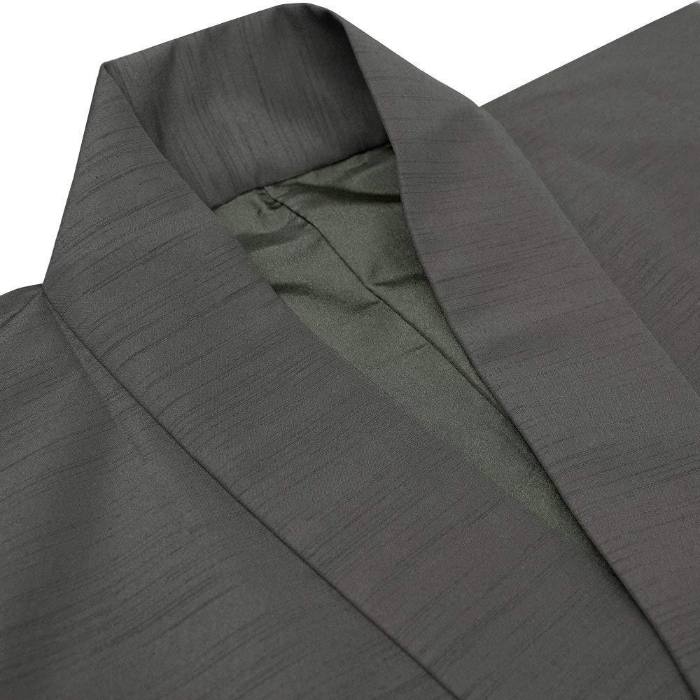 Комплект кимоно цумуги для мужчин [KYOETSU] комплект, стирающийся, ткань, на подкладке, 2 предмета (кимоно на подкладке, хаори) (Л, черный)