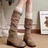 Spring and Autumn Classic Western Boots Women's Coarse Root Long Boots Show Legs Slim and Comfortable Stacking Boots